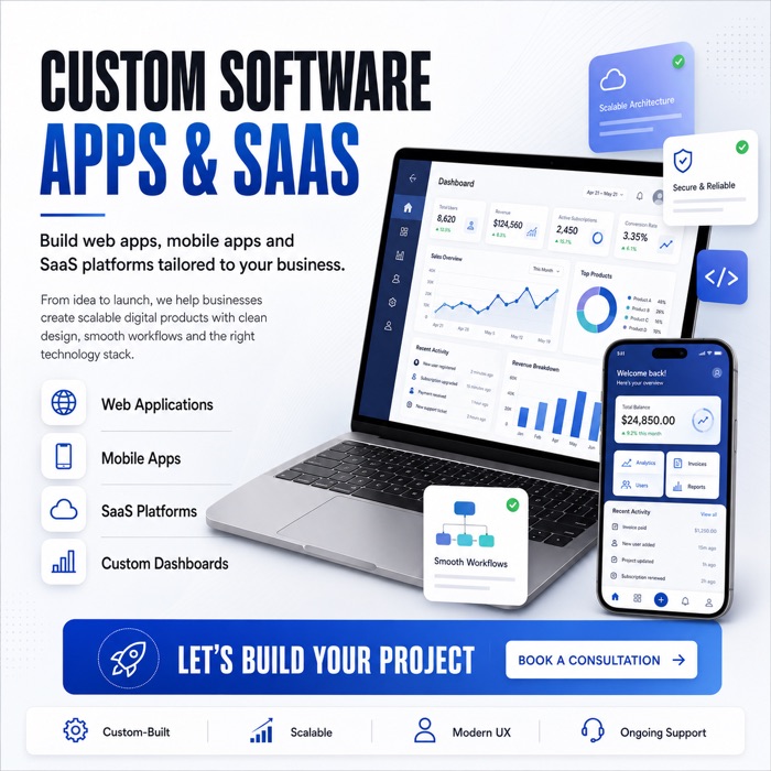 Custom Software & SaaS poster